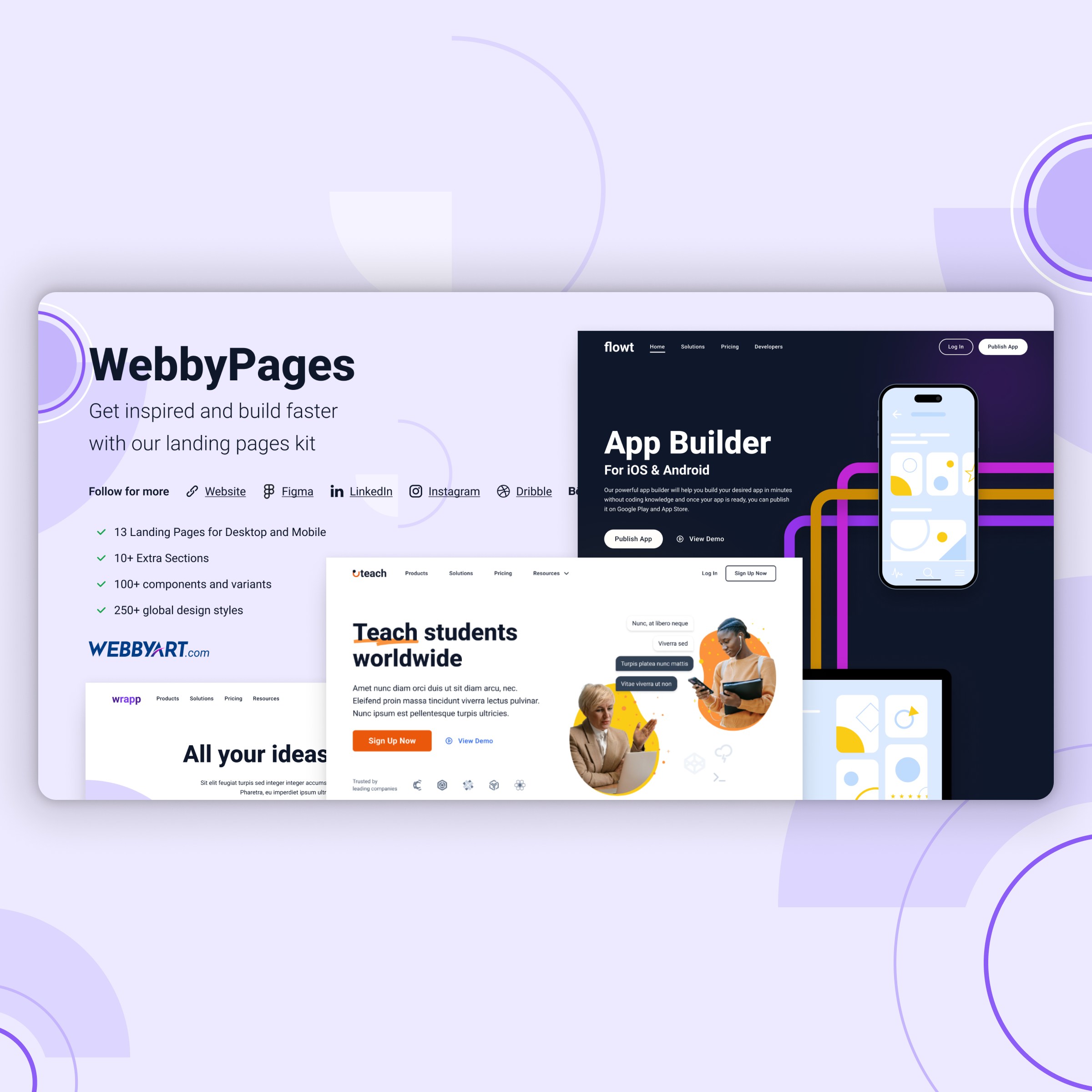 Agency landing page design template preview