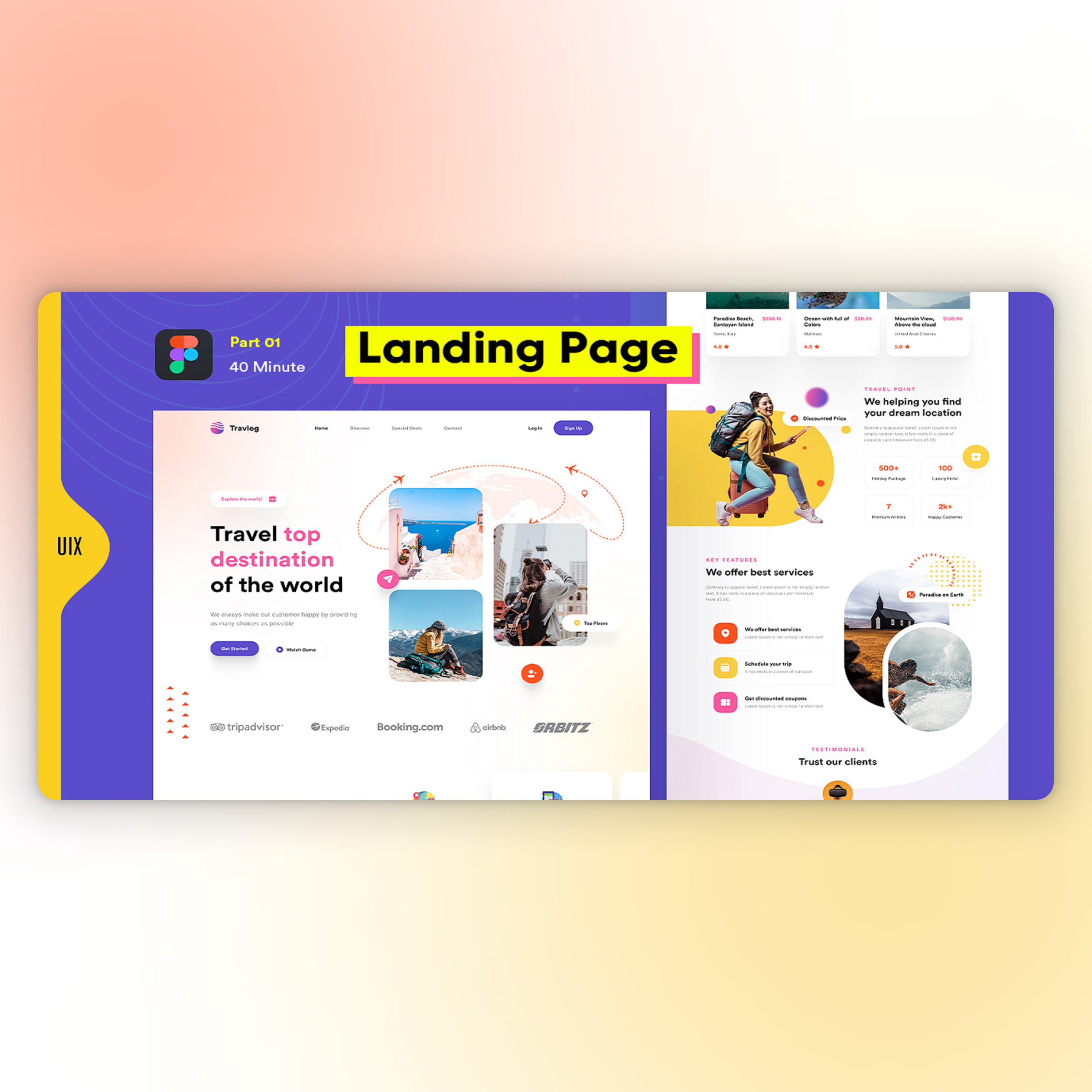 Brutalist agency landing page template preview
